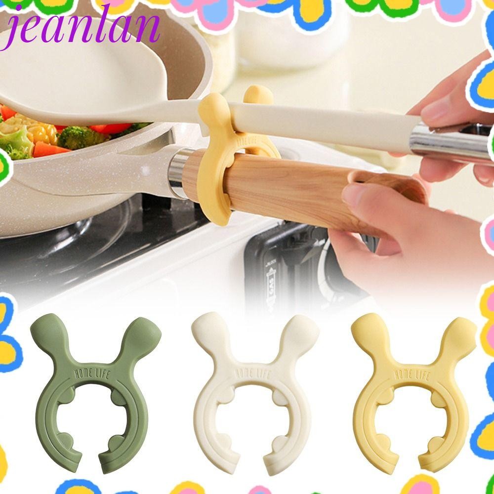 ที่ยึดไม้พาย JEANLAN, ชั้นวางไม้พายซิลิโคนสากลทนต่ออุณหภูมิสูง, คลิปหม้อป้องกันน้ําร้อนลวกป้องกันการล้นสําหรับเตาครัวด้านบน