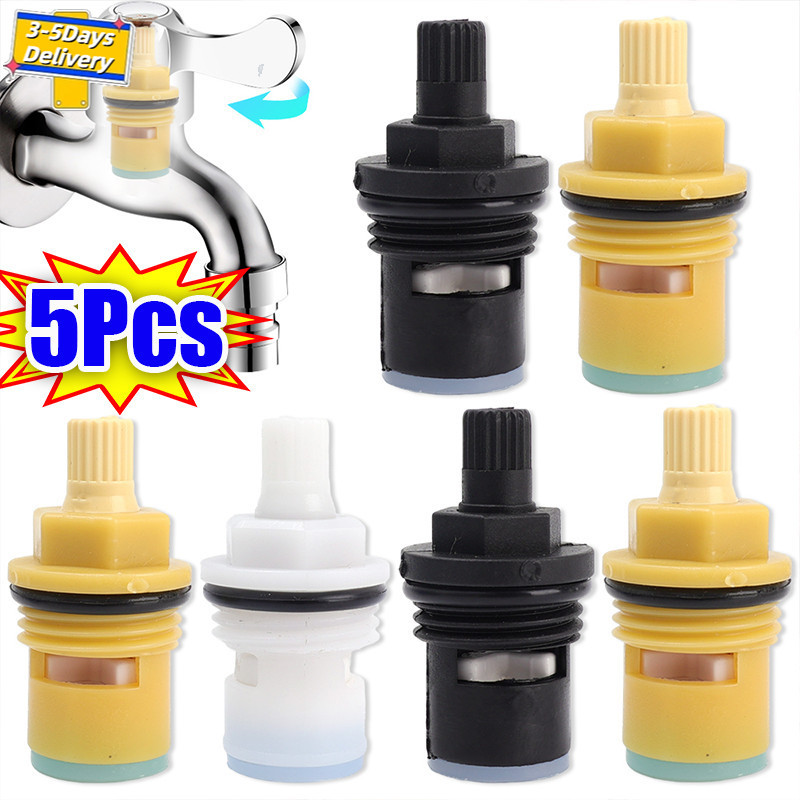 [3-5 วันมาถึง]แกนวาล์วก๊อกน้ําเกลียว 4 จุด 5 ชิ้น 4.3x2.3 ซม | การเปลี่ยนอ่างล้างจานในห้องน้ํา/ห้องครัวสากลวัสดุพลาสติกทนต่อการกัดกร่อนการออกแบบป้องกันการรั่ว