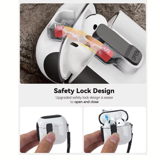 ล็อคหูฟังสําหรับ Airpods 4 Anc Pro 2 3 1 Pro2 Airpod Case ฝาครอบเอียร์บัดแม่เหล็กพร้อมเชือกเส้นเล็กปลอกกันกระแทก