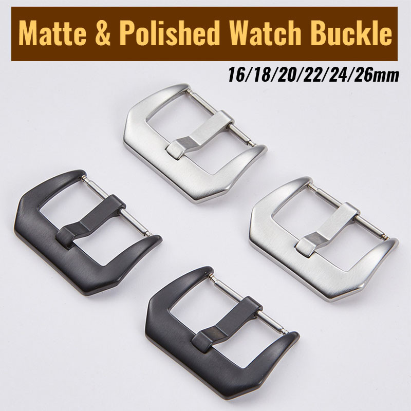 16/18/20/22/24/26มิลลิเมตร304สแตนเลสขาหัวเข็มขัดขัดแปรงเคลือบโลหะนาฬิกาหัวเข็มขัดสําหรับซิลิโคนหนังสายนาฬิกาข้อมือสายเปลี่ยนจับมือนาฬิกาอุปก