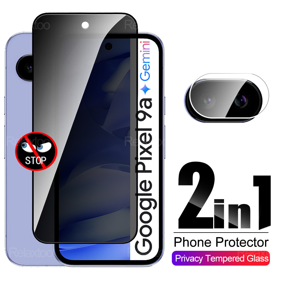 2in1 ความเป็นส่วนตัวป้องกันสําหรับ Google Pixel 9a Anti-Peeping ป้องกันหน้าจอกล้องเลนส์แก้ว Pixel9a 