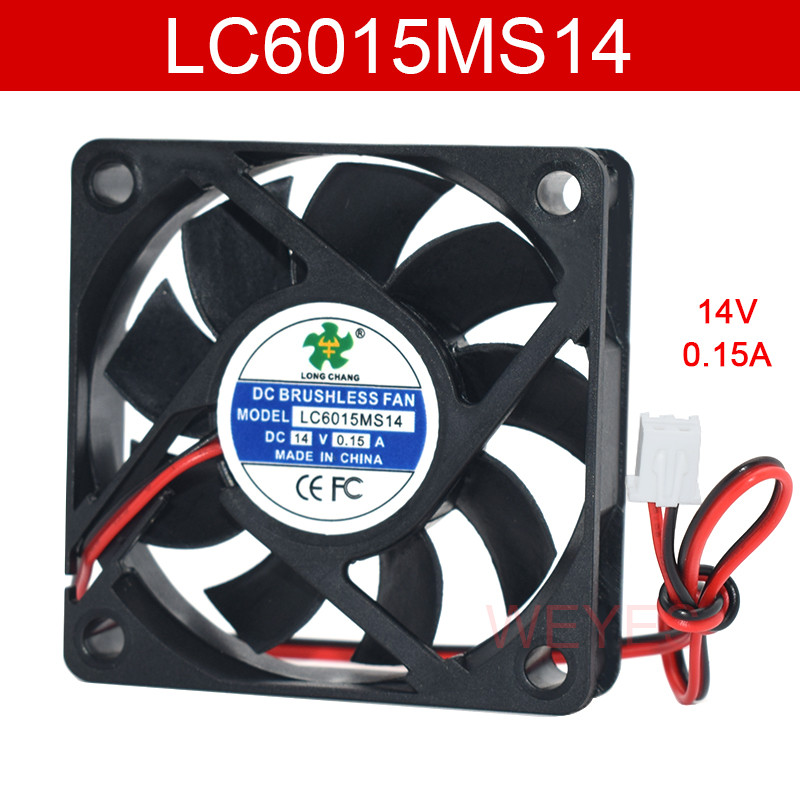 พัดลมระบายความร้อนไฟ LC6015MS14 14V 0.15A 2 สาย 6015 6CM ใหม่