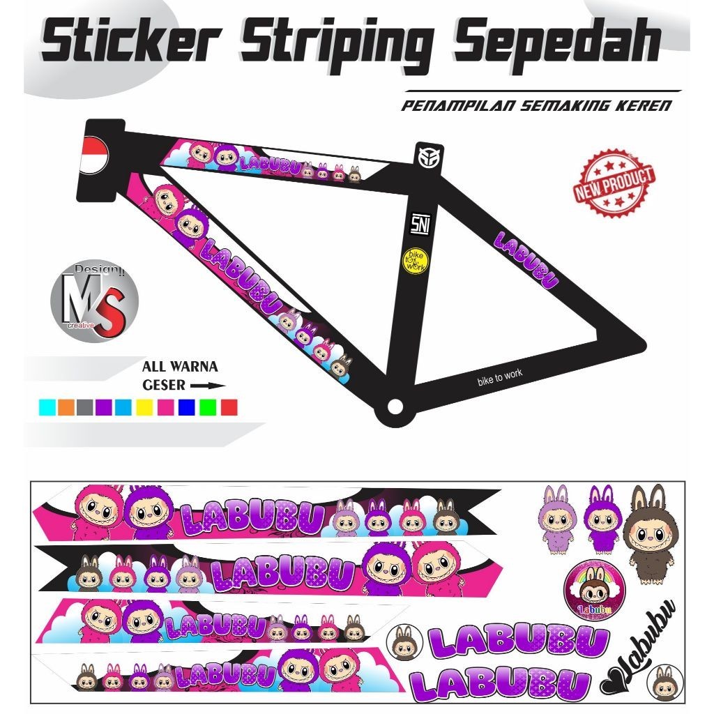 NEW VARIATION of All Bicycle Stickers, Pumpkin Motif, ดีไซน์เรียบง่ายล่าสุด, Y47 MOTIP