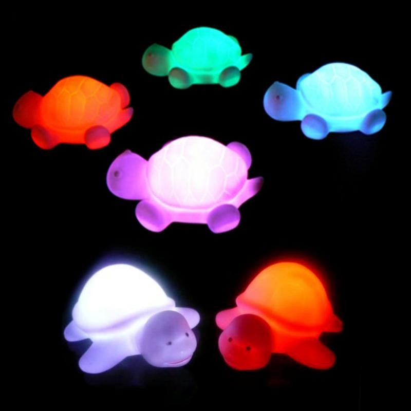 Flashing Light Up Toy for Turtle LED 7 Colors Changing Night Light Lamp