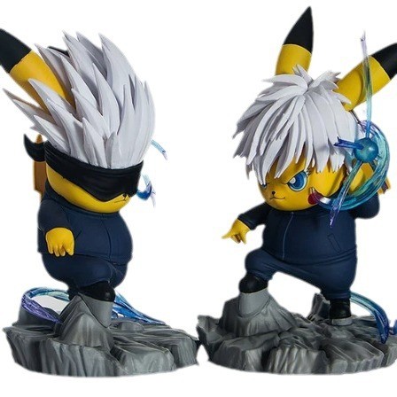 Naruto Self-Coming Pikachu Statue Cute Doll Model Boxed Hand-Made uGD9