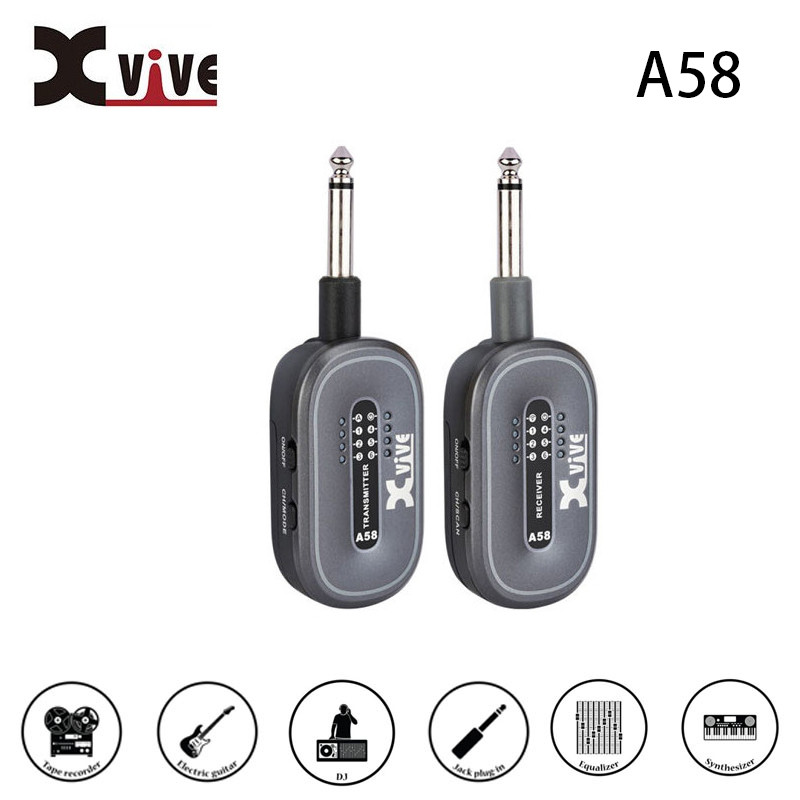 Xvive A58 ระบบกีตาร์ไร้สาย 5.8GHz เครื่องรับส่งสัญญาณกีตาร์ไร้สาย