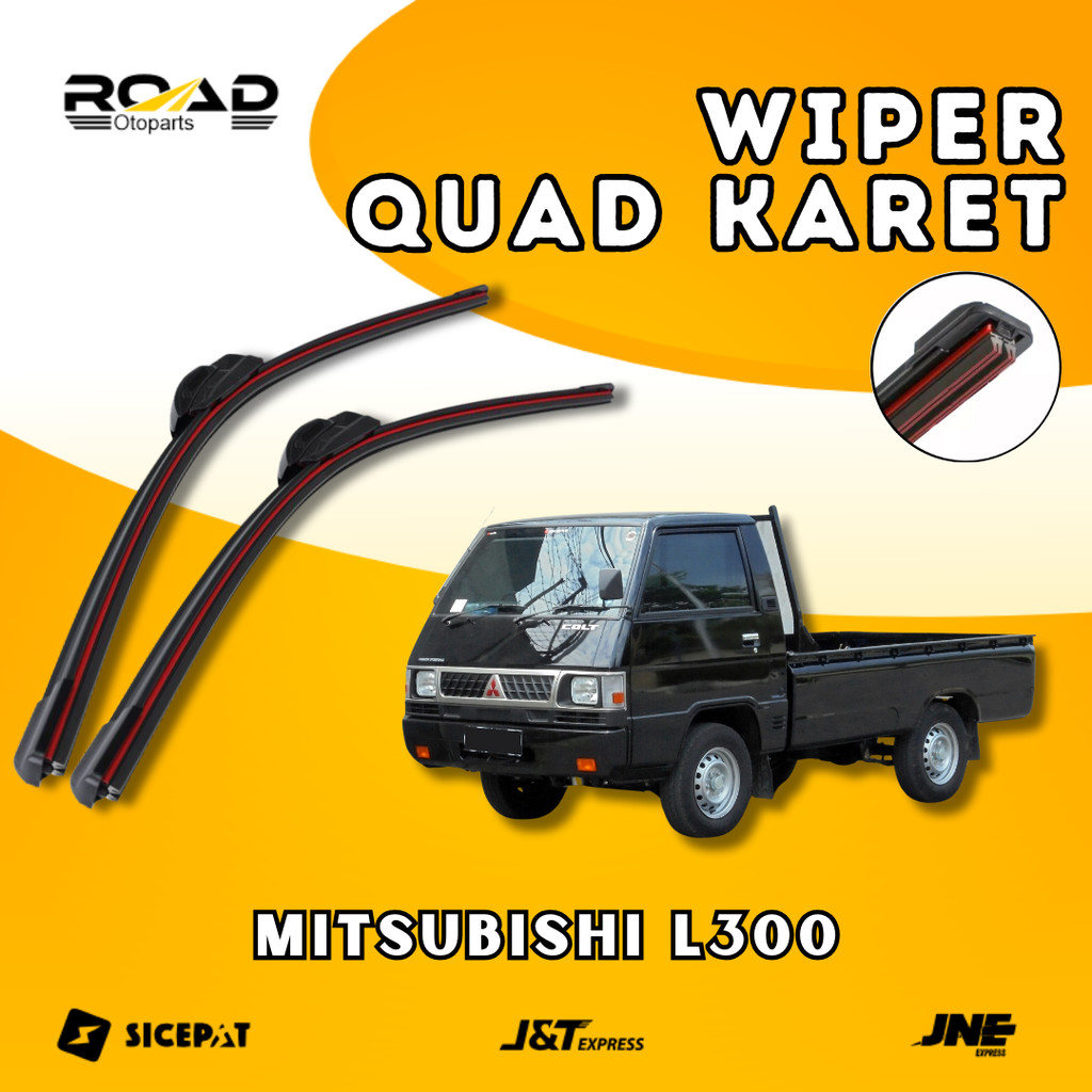 ยาง 4 ชั้น Quad Wiper Mitsubishi L300 รถกระบะ Frameless Quad Blade รุ่น 4 ยาง 1 ชุดซ้ายและขวาไม่มีกร