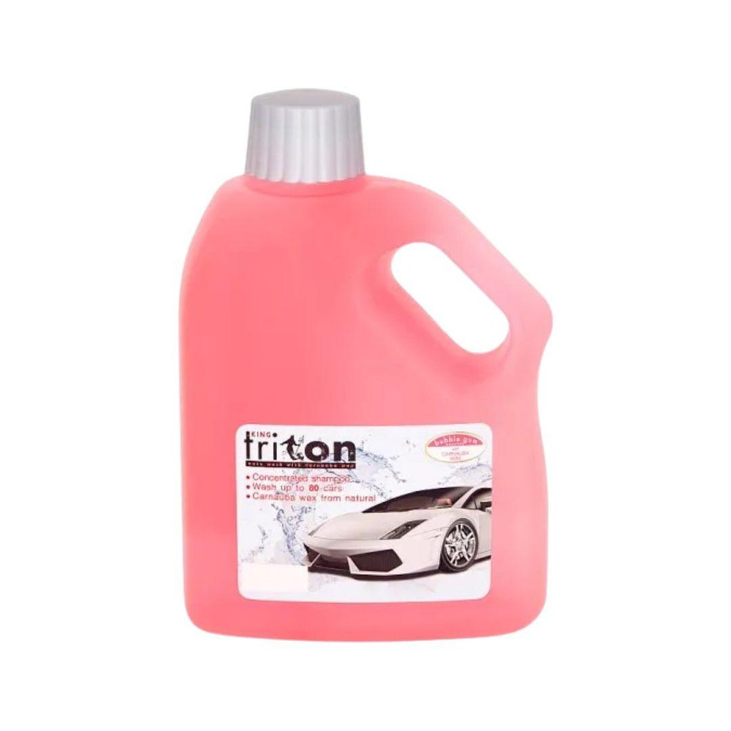 คิงส์ไตรตั้น น้ำยาล้างรถพร้อมเคลือบเงากลิ่นบับเบิ้ลกัม 1ลิตร King Triton Car Wash & Wax Bubble Gum S