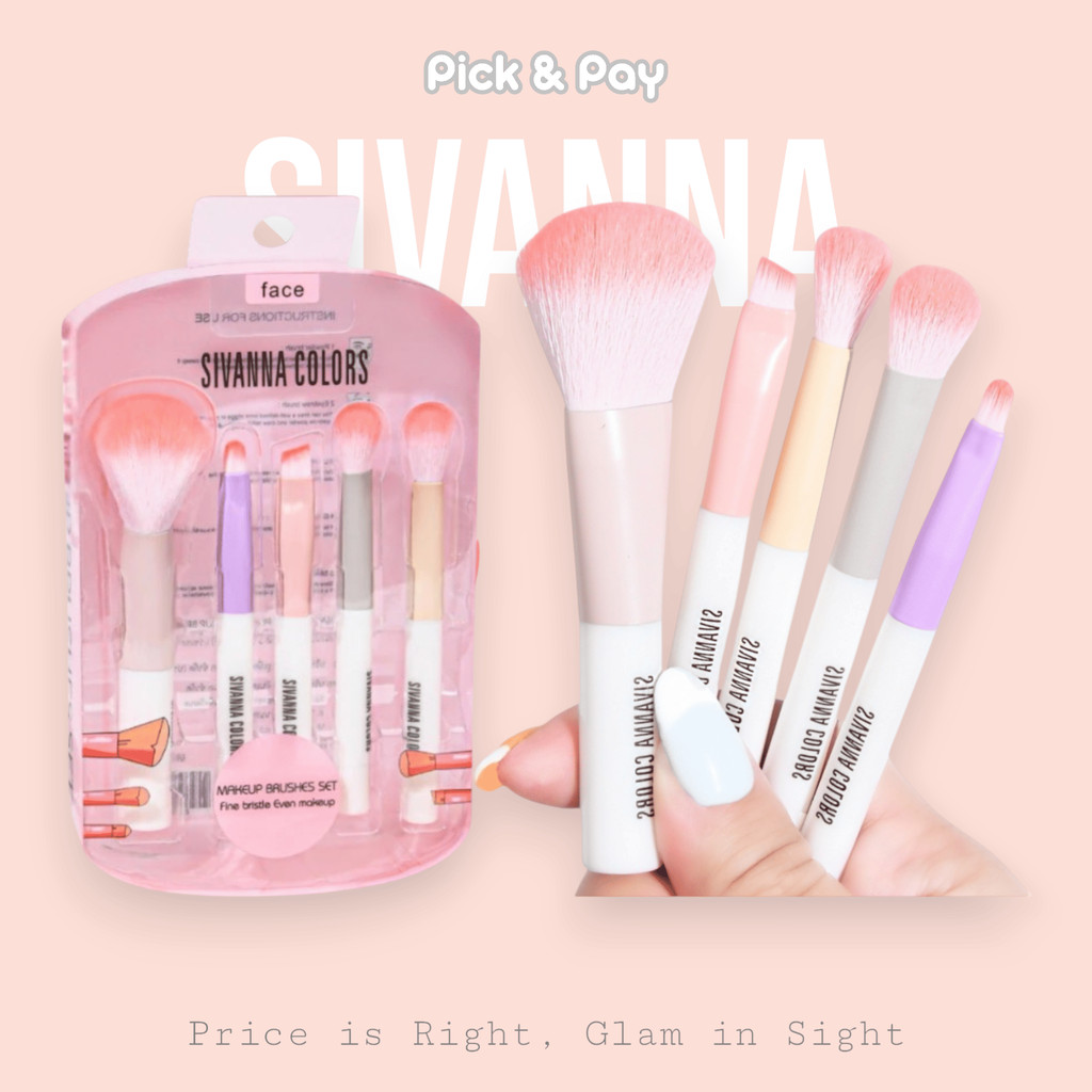 Sivanna Colors เซ็ตแปรงแต่งหน้า 5-Pieces Makeup Brusher Set ชีเวนน่า 5-พิส เมคอัพ บรัชเชส เซท (BR07)
