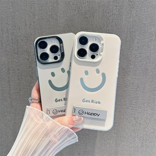 สีดำหรูหราซิลิโคนแข็งกรณีโทรศัพท์  ยิ้มหน่อย for IPhone 13 12 7Plus 14 15 11 Pro MAX 6 7 8 6S Plus XS X XR