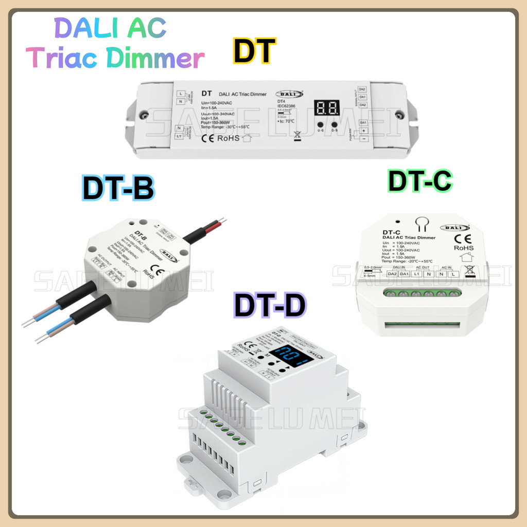 Skydance AC100-240V DT-B DT-C DT-D 150-360W 100-240V AC Triac DALI Dimmer DT4 Max1.5A หรี่แสงได้หลอด