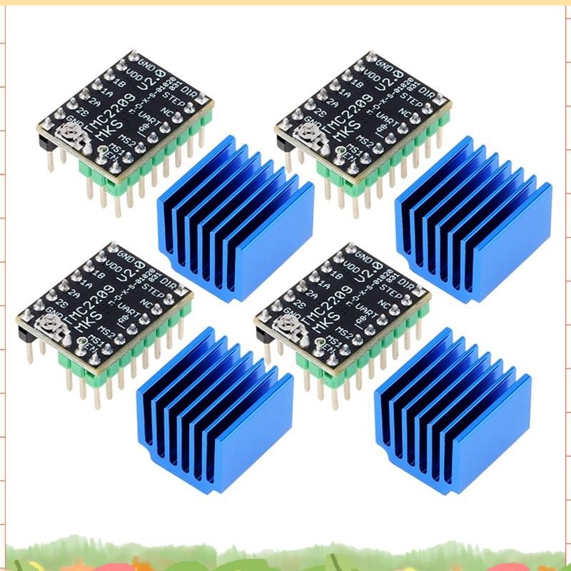 Super 4 ชุด TMC2209 V2.0 Stepper Motor Driver สําหรับ 3 V3 บอร์ดควบคุม 3D ชิ้นส่วนเครื่องพิมพ์เปลี่ย
