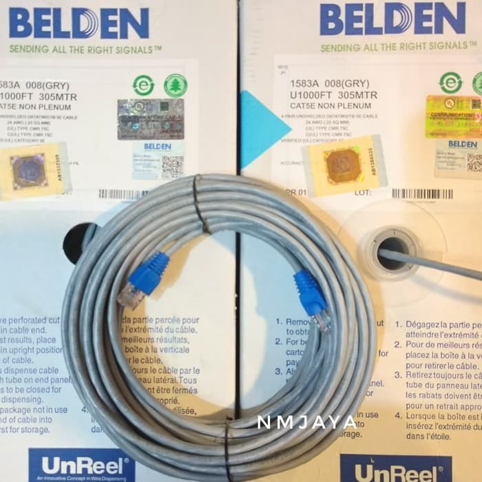 Belden Cable Lan 35 เมตร UTP Cat5e พร้อมใช้งานย้ําแล้ว rj45 Belden 1583A