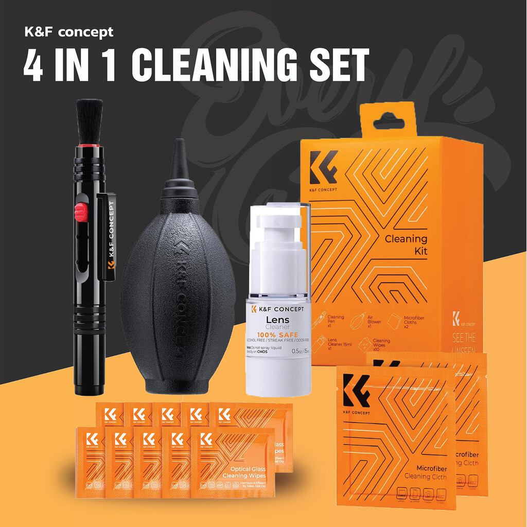 ชุดทำความสะอาดเลนส์ กล้อง K&F Cleaning Kit 4 in 1 ชุดทำความสะอาดเลนส์ กล้อง จอโทรศัพท์ จอคอมพิวเตอร์