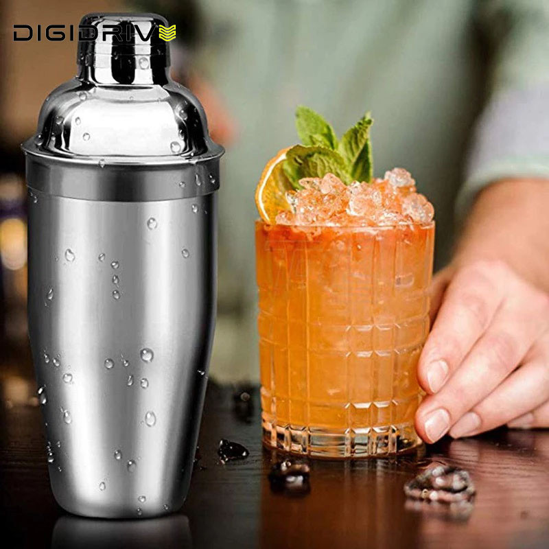 250ml/550ml/750ml ถ้วยสแตนเลส Stainless Cocktail Shaker Mixer แก้วเชคค็อกเทล เชคเกอร์ ชานม นํ้าผลไม้ สแตนเลส ขนาด