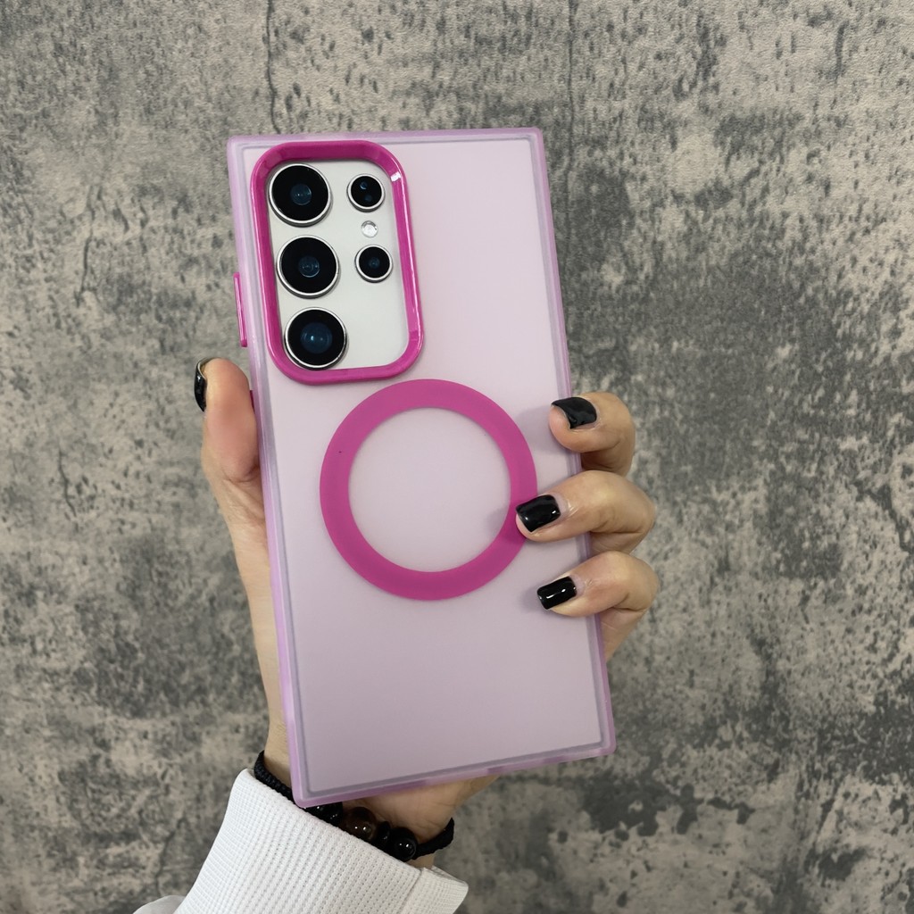 หรูหรา Frosted Candy สีแม่เหล็ก Hard เคสโทรศัพท์สําหรับ Samsung S24FE S23FE S24 S23 Ultra A36 A16 A15 A35 A55 A25 ปลอกกันกระแทกปกหลัง