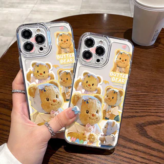 TPU Case For iPhone 15 17 16 11 13 12 14 Pro Max Air 7 8 Plus X XR XS Max SE 16promax Butter Bear เคสโทรศัพท์มือถือ