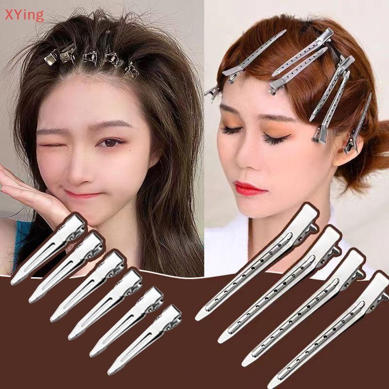 [Xy] 5 ชิ้นโลหะ Duckbill คลิปจระเข้ Curly Hairpin Barrettes ทรงผมผู้ถือปุยผม Root Salon ตัดผม Headwear Bobby Pin ขายร้อน