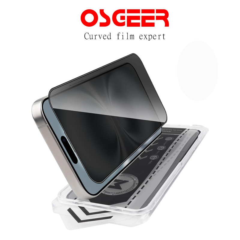 osgeerฟิล์มกันรอยเหมาะสําหรับ ไอโฟน17-11 Pro ProMax 16 15 14 13 11 Spy ฟิล์มกระจกนิรภัยความเป็นส่วนตัวกําจัดฝุ่นอัตโนมัติ กันกระแทก ไร้ฟอง