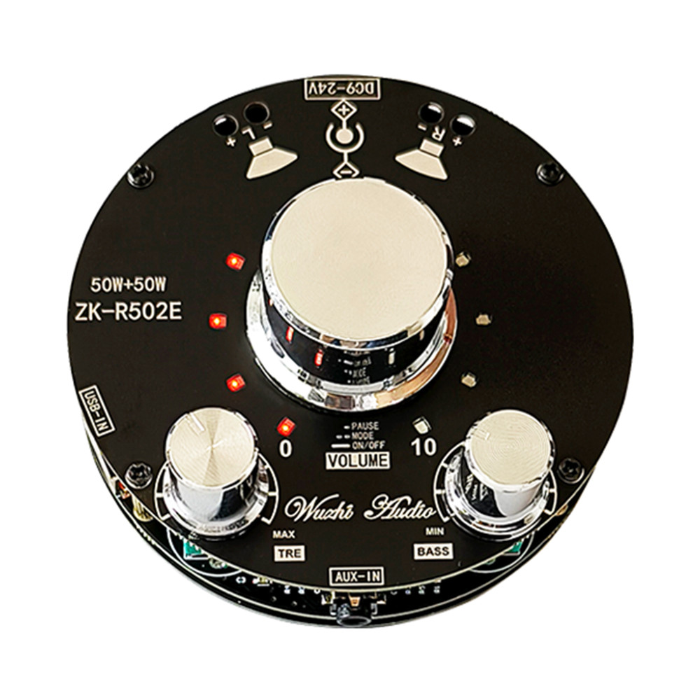 Pcbfun ZK-R502E/ZK-R302/ZK-R502H 50WX2 เครื่องขยายเสียงพร้อม Treble และ Bass Control DC9-24V BT และ 