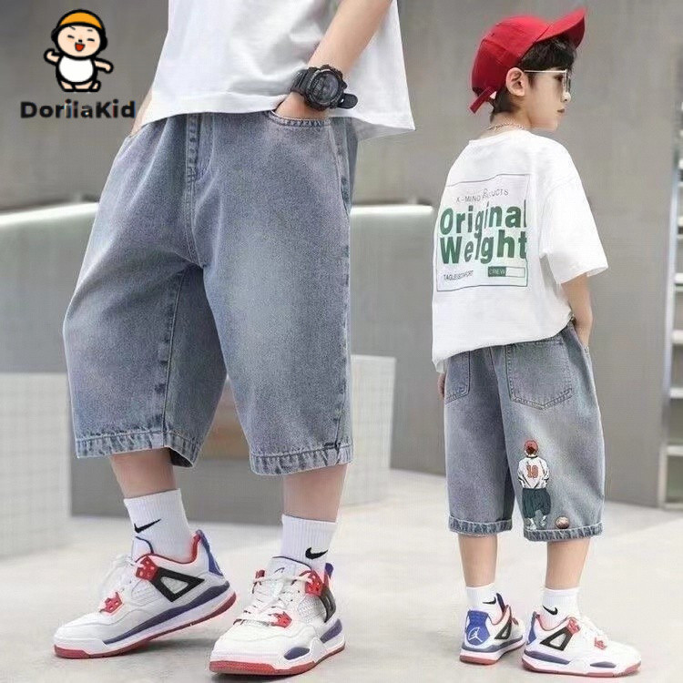 Dorila 2025ใหม่เด็กกางเกงขาสั้นผ้ายีนส์ฤดูร้อนบางตัดกางเกงเด็กกางเกงฤดูร้อนแฟชั่นเกาหลีฤดูร้อนหลวมกางเกงขาสั้นสบายๆ
