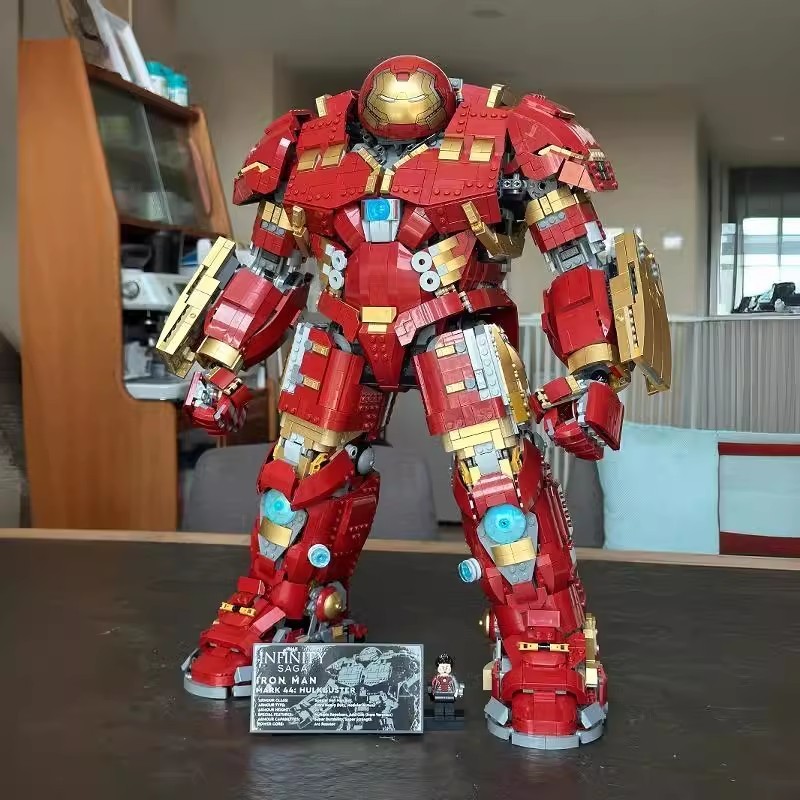 บล็อกตัวต่อที่เข้ากันได้ใหม่ขนาดใหญ่ Anti-Hulk Iron Man Mecha ประกอบอาคารบล็อกของเล่น kiure