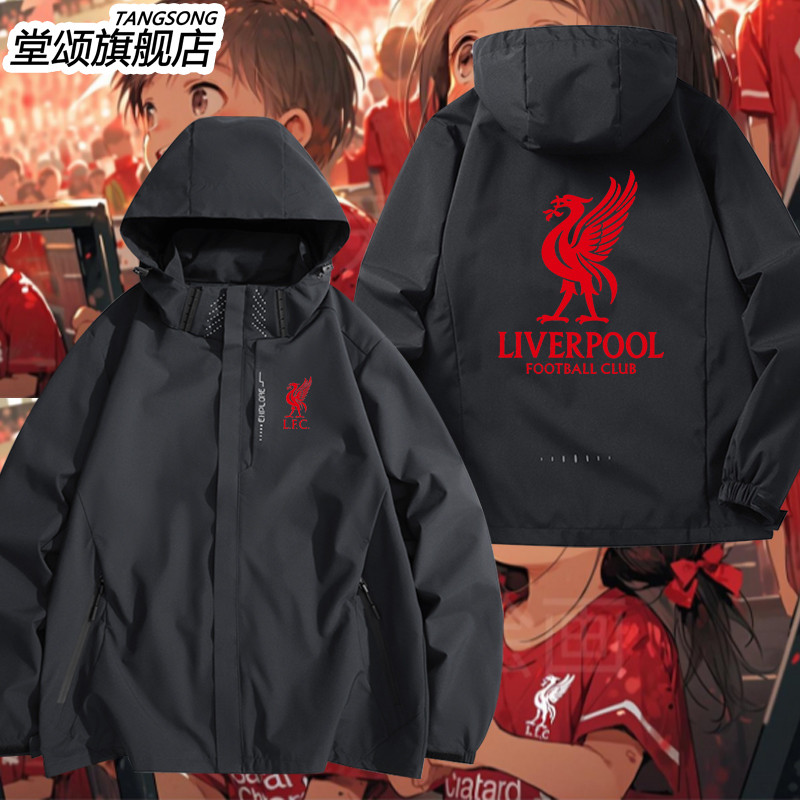 2024 Liverpool Jersey Football Fan Sarah Outdoor Jacket พิมพ์เสื้อแจ็คเก็ตที่กําหนดเอง