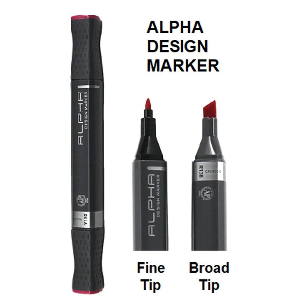 Alpha Twin Tip Design Marker รหัส W สีน้ําตาล