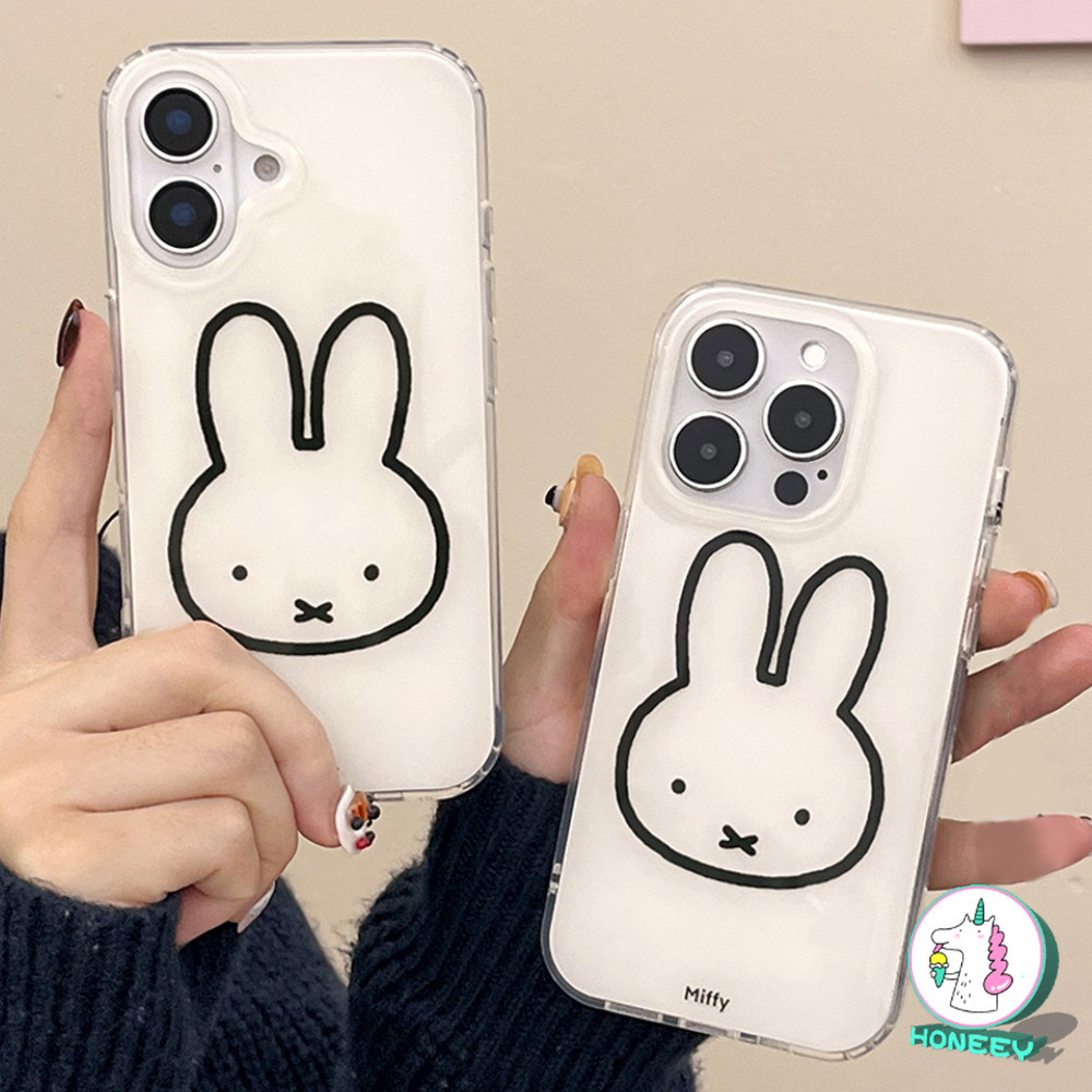 น่ารักการ์ตูน Miffy เคสโทรศัพท์สําหรับ IPhone 15 14 16 Pro Max 12 13 Promax ป้องกันรอยขีดข่วนกันกระแทกฮาร์ดโทรศัพท์ฝาหลัง