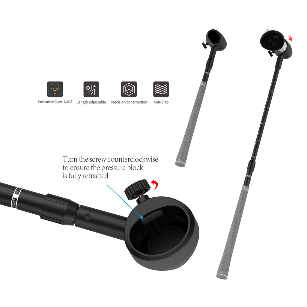 สําหรับกอล์ฟคลับสิ่งที่แนบมาใช้งานร่วมกับสําหรับ Meta Quest 3S/Quest 3,ลื่น VR สําหรับกอล์ฟจับจับสําหรับกอล์ฟ +,สําหรับกอล์ฟจับเกมชุดอุปกรณ์เสริม
