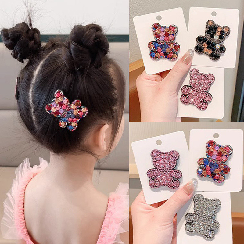 เวอร์ชั่นเกาหลีกิ๊บหมีหักเพชรเลื่อมสาวแฟชั่น bb คลิปเครื่องประดับผม
