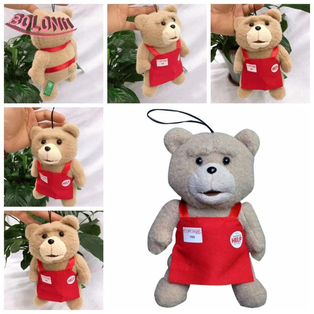 Bo TED ตุ๊กตาหมี ตุ๊กตานุ่ม ตุ๊กตาสัตว์ ตุ๊กตาหมี ของขวัญคริสต์มาส 20 ซม. พวงกุญแจ ผ้ากันเปื้อน รูปแ