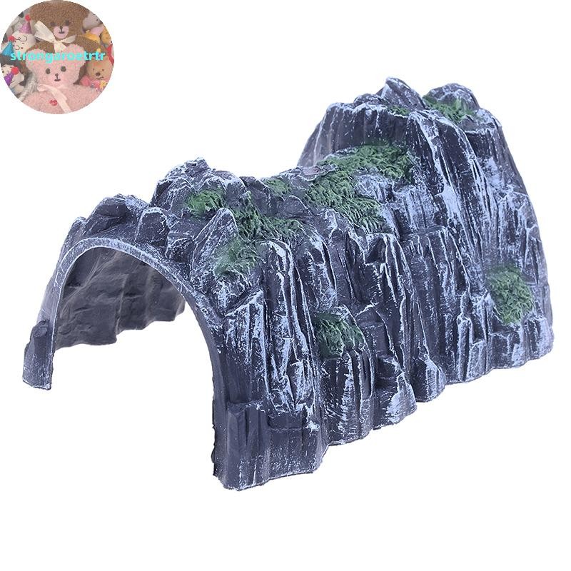 Strongaroetrtr พลาสติก 1:87 Scale ของเล่นรถไฟรถไฟถ้ํารถไฟอุโมงค์โต๊ะทรายของเล่น TH