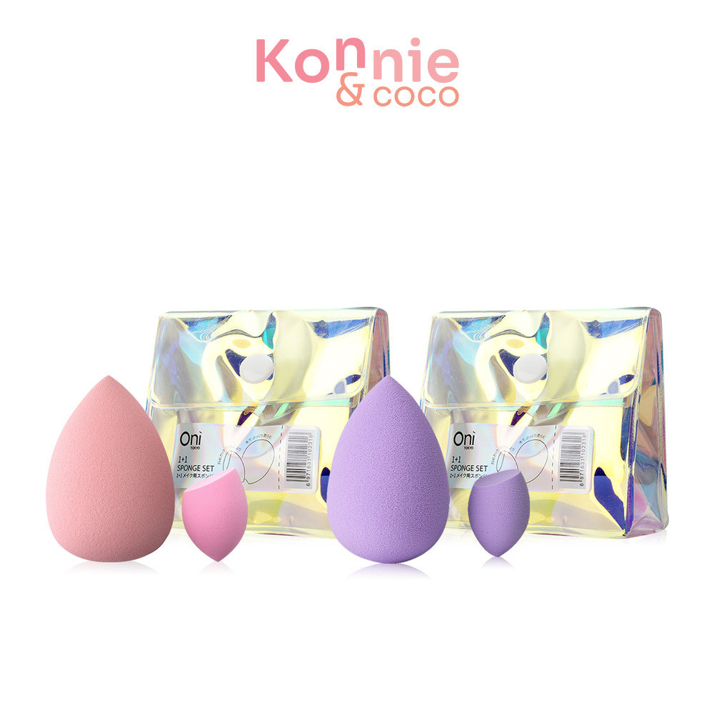 Oni 1+1 Sponge Set [Random 1 Colors] โอนิ เซทฟองน้ำ 2 ชิ้น มาพร้อมกระเป๋าสำหรับพกพา.