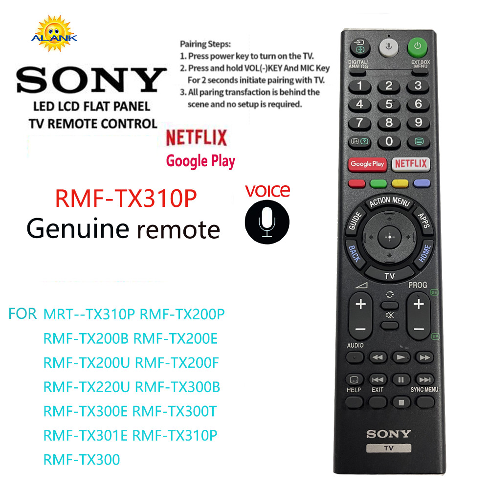 ของแท้ remote รีโมททีวี SONY LCD Smart TV คำสั่งเสียง รีโมท mrt-tx310p RMF-TX200A RMF-TX200B RMF-TX200E RMF-TX200U RMF-TX200F RMF-TX220U RMF-TX300B 300E 300T301E 310C 310U
