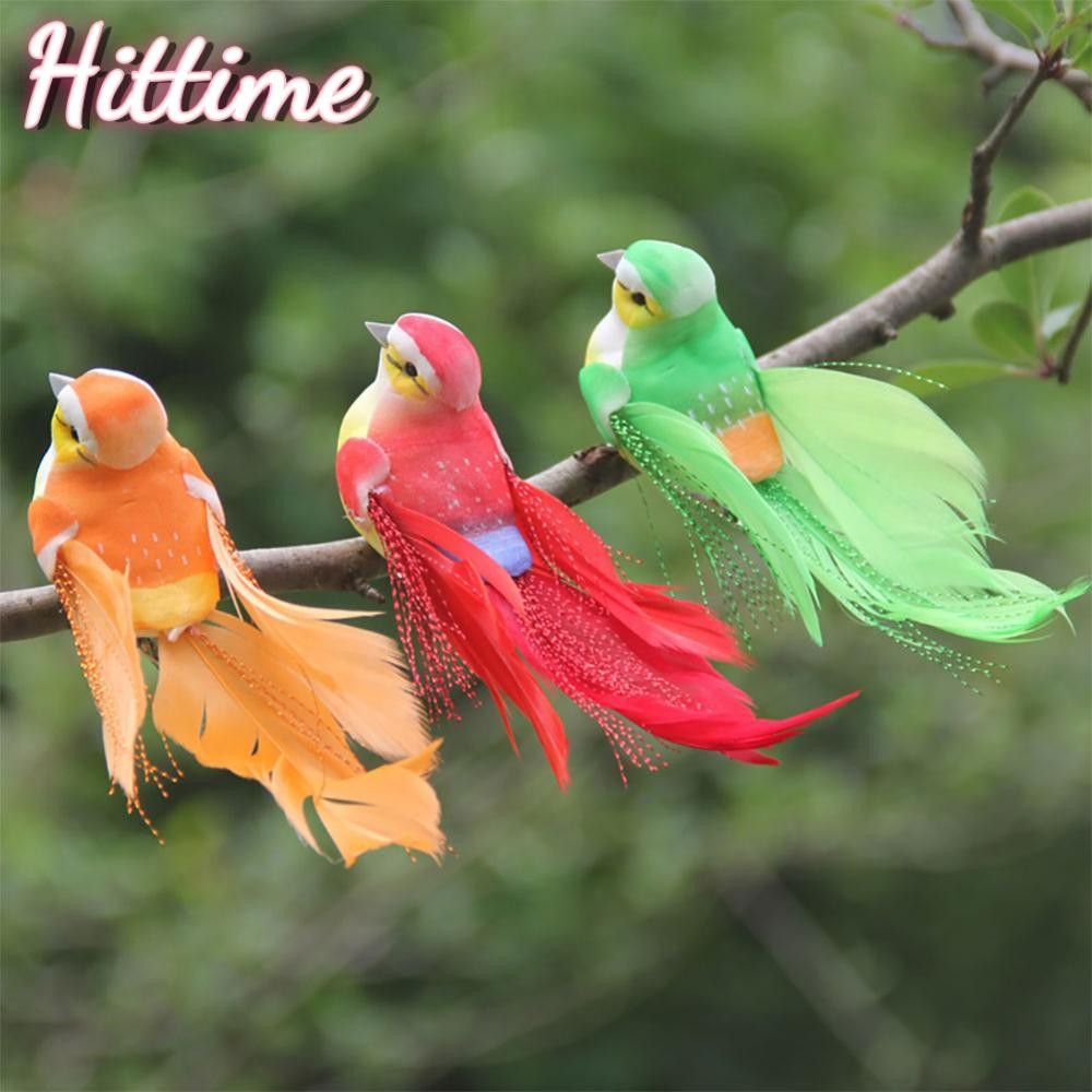 Hittime น่ารักนกประดิษฐ์ปลอมโฟมสัตว์จําลองนกรุ่น DIY Craft งานแต่งงานบ้านสวนเครื่องประดับตกแต่งสีสุ่ม B7Y1[NVEP]