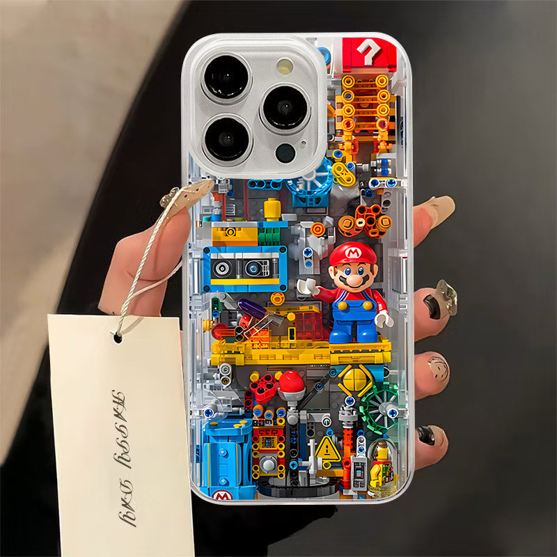 ฝาครอบโทรศัพท์นุ่ม ของเล่นมาริโอFor iPhone 11 13 15 เคส ไอโฟน12 14 ProMax 7 8Plus X XR  XSMaxกันกระแทก