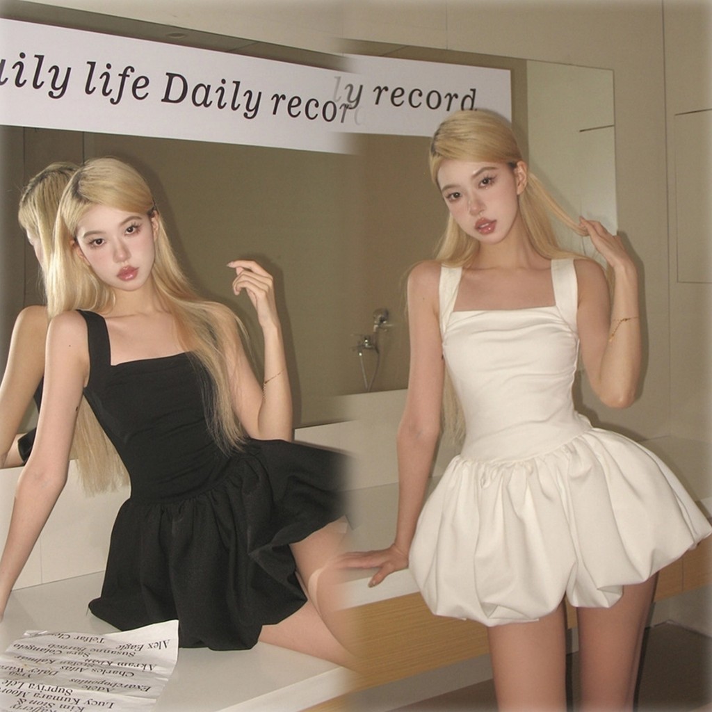 ชุดกระโปรงบอลลูน กระโปรงพอง เดรสสั้นกระโปรงทรงบอลลูน