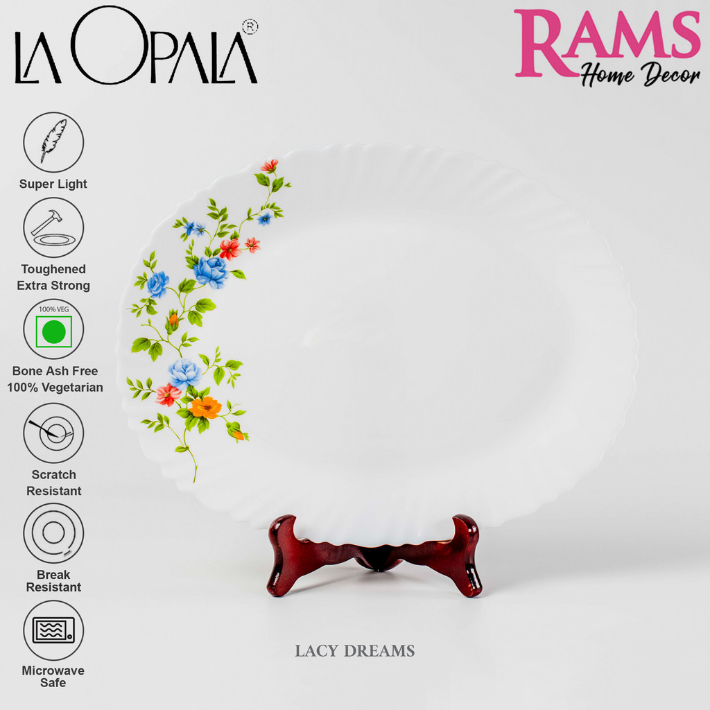 La Opala 33cm Classique Series Opalware Oval Plate / Pinggan Bujur - Yellow Grace / Lacy Dreams / Pl