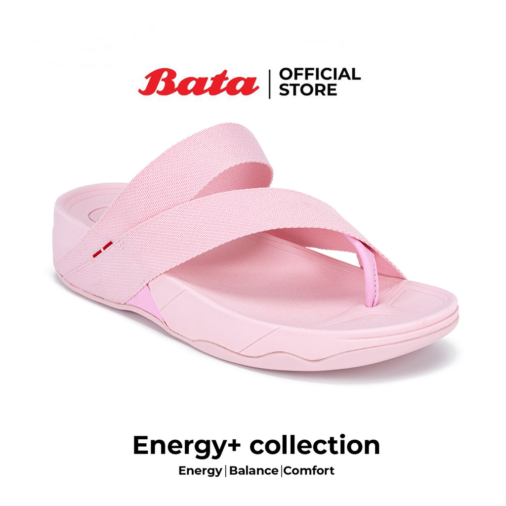 [New Arrival] Bata บาจา Energy+ รองเท้าแตะหูหนีบแฟชั่น สายผ้าไนลอนยอดฮิต สำหรับผู้หญิง รุ่นEnergy+ สีชมพู รหัส 5715515