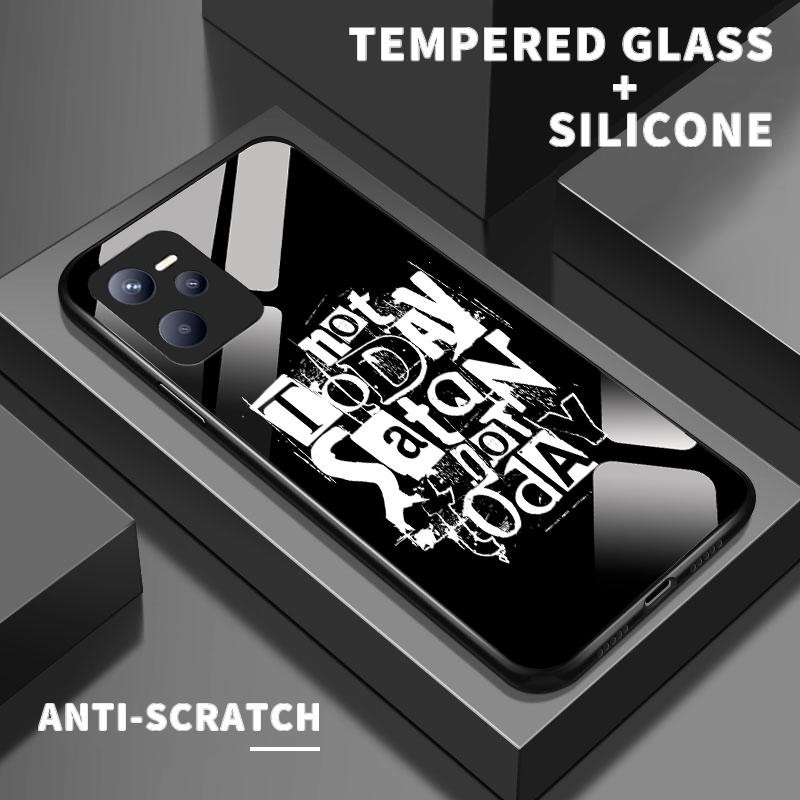 เหมาะสำหรับ Realme C35 7 Pro 2 Pro V13 5G ป้องกันกรณีโทรศัพท์เลนส์เคส Simple English Letters English