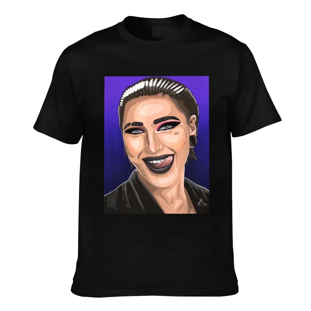 ผ้าฝ้ายแท้คุณภาพดี Rhea Ripley เสื้อยืดลําลองผู้ชาย