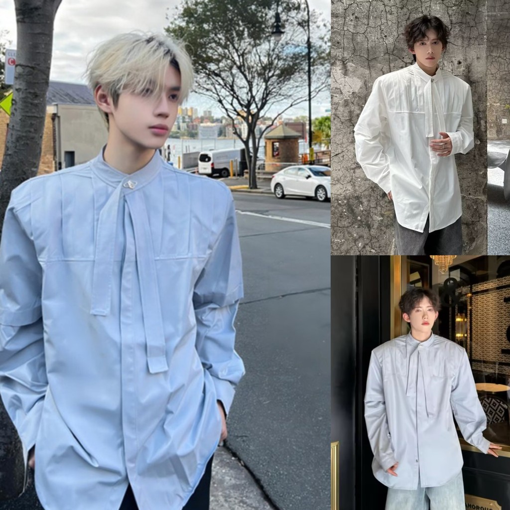 ฤดูร้อนซอกพรีเมี่ยมฝรั่งเศสยืนปกเสื้อแขนยาว