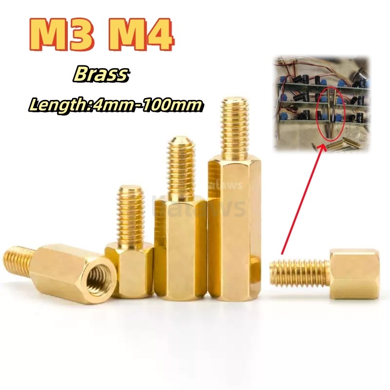 Single Head Hex คอลัมน์ทองเหลือง M3 M4 PCB Standoff ทองเหลือง Standoff สําหรับ Standoff Circuit Spac