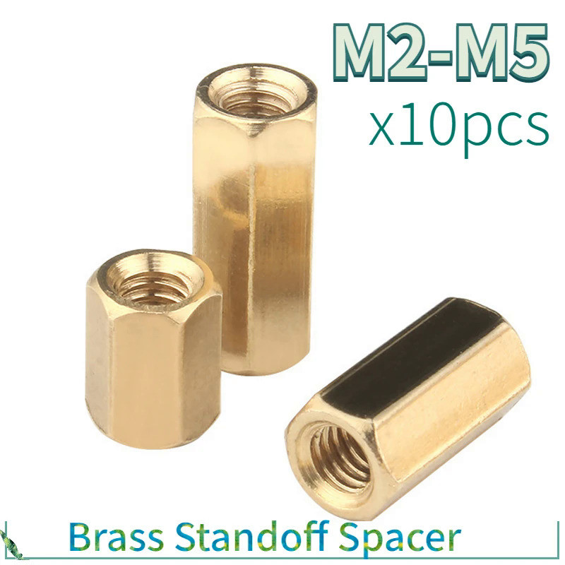10pcs/lot Hex Female to Female brass standoff spacer Hexagonal Stud Spacer Hollow Pillars Screw M2 M