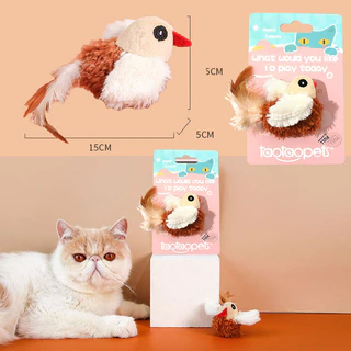 😺COD😺นกมีเสียง Interactive Cat Toys ของเล่นแมว ตุ๊กตารูปสัตว์พร้อมเสียงร้อง ตุ๊กตาแมว