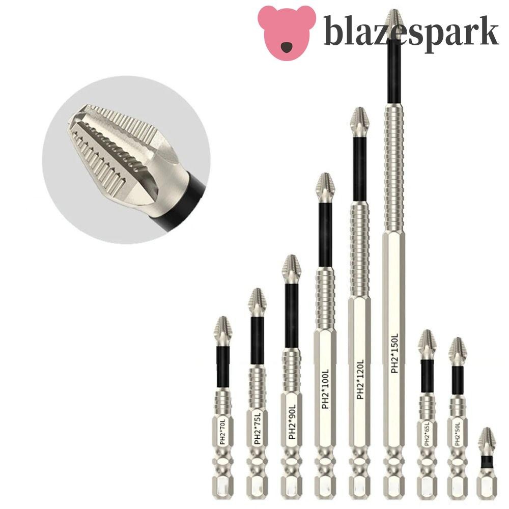 Blazespark หัวชุดแม่เหล็ก, ดอกข้ามกันลื่นที่ทนต่อแรงกระแทก, โลหะผสมเหล็กมัลติฟังก์ชั่นความแข็งสูง K5 ด้าย PH2 ดอกไขควงไขควงไฟฟ้า