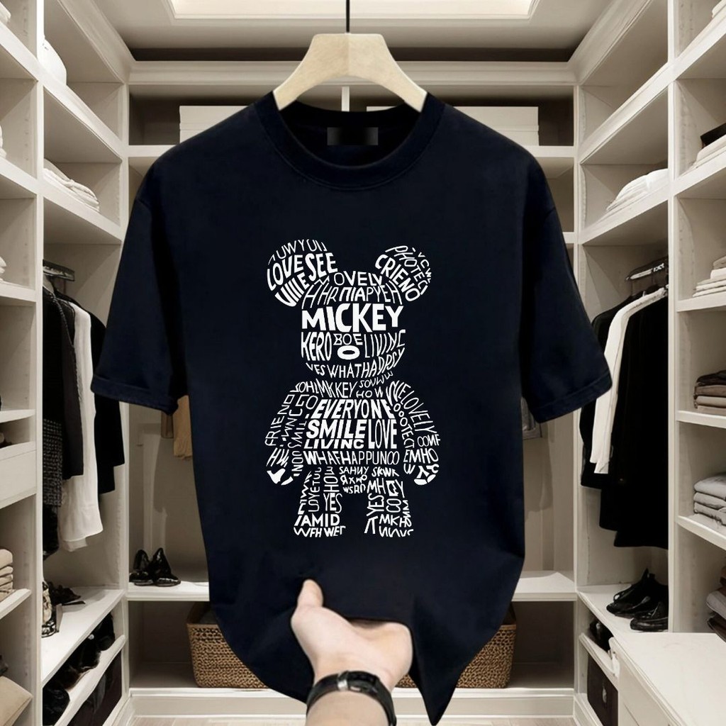 Top.basic สไตล์อเมริกันวินเทจ สไตล์สตรีท OVERSIZE เสื้อ ยืด "MICKEY BEAR" วินเทจ ใส่สบาย  เสื้อยืด