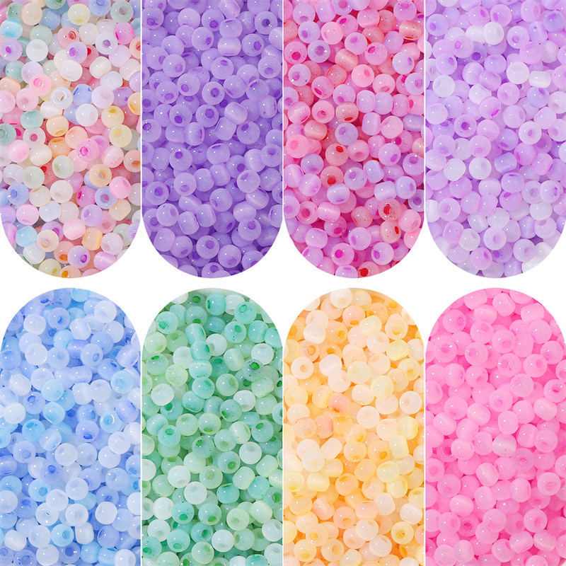 2.8*2.7 มม.200 ชิ้น Frosted Seed ลูกปัดหลวม DIY ครีมสีอะคริลิคสําหรับต่างหูสร้อยข้อมือสร้อยคอเครื่องประดับทํา Handcraft วัสดุ