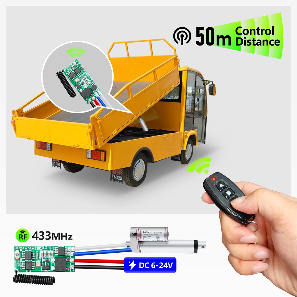 สวิตช์ควบคุมระยะไกลไร้สายขนาดเล็ก RF 433MHz DC 7V 12V 24V ตัวควบคุมมอเตอร์สำหรับการควบคุมเดินหน้า/ถอยหลัง ราคา ถูกที่สุด ดีลบีเคเค แกลเลอรีภาพที่ 3